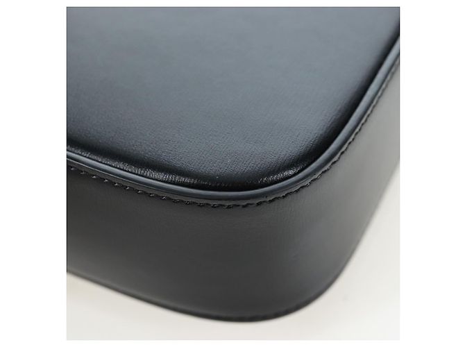Céline CELINE Triomphe Shoulder Pouch Leder Schwarz Gold Auth LN079M Golden - Ansicht 17