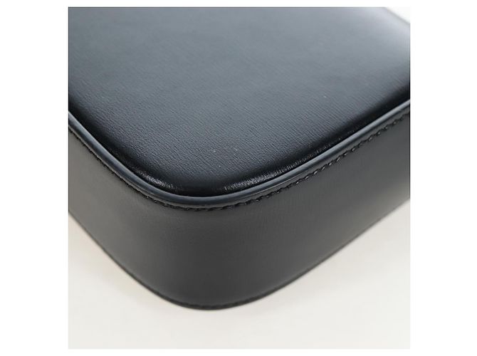 Céline CELINE Triomphe Shoulder Pouch Leder Schwarz Gold Auth LN079M Golden - Ansicht 18
