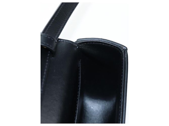 Céline CELINE Triomphe Shoulder Pouch Leder Schwarz Gold Auth LN079M Golden - Ansicht 21