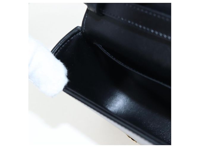 Céline CELINE Triomphe Shoulder Pouch Leder Schwarz Gold Auth LN079M Golden - Ansicht 22