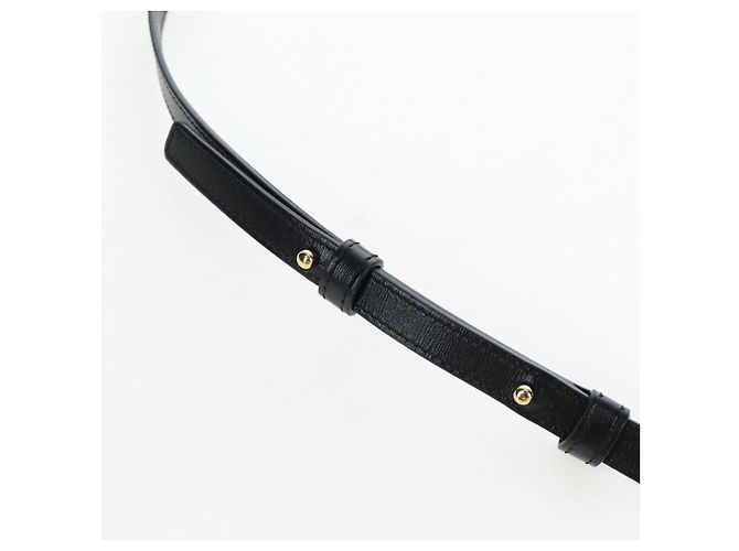 Céline CELINE Triomphe Shoulder Pouch Leder Schwarz Gold Auth LN079M Golden - Ansicht 8