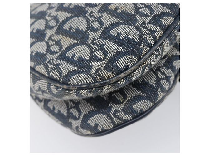 Borsa Double Saddle Christian Dior Trotter Canvas Navy Gold Tone Auth 206654V Blu navy - vista 16