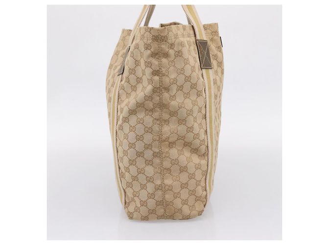 Borsa Tote GUCCI GG Canvas Sherry Line Beige 189669 Auth 206693 - vista 3