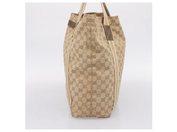 Borsa Tote GUCCI GG Canvas Sherry Line Beige 189669 Auth 206693 - vista 4