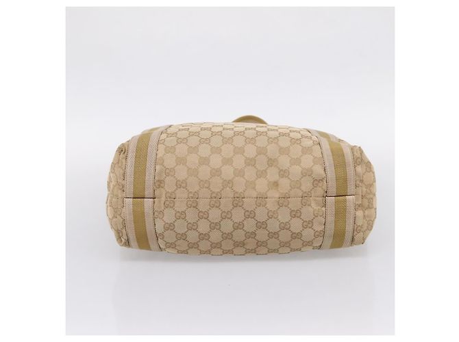 Borsa Tote GUCCI GG Canvas Sherry Line Beige 189669 Auth 206693 - vista 5