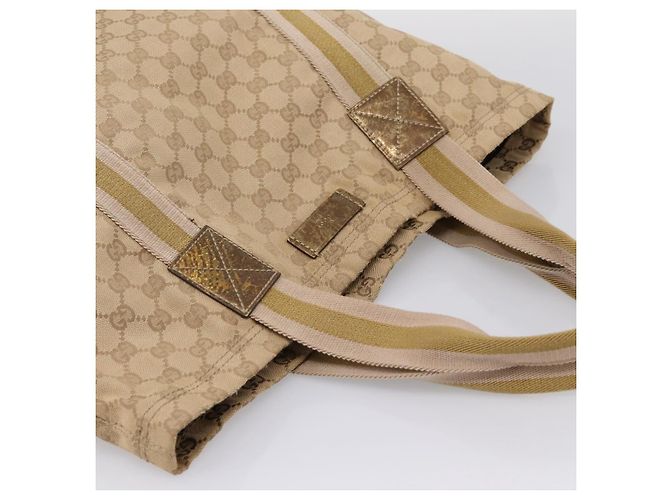 Borsa Tote GUCCI GG Canvas Sherry Line Beige 189669 Auth 206693 - vista 6