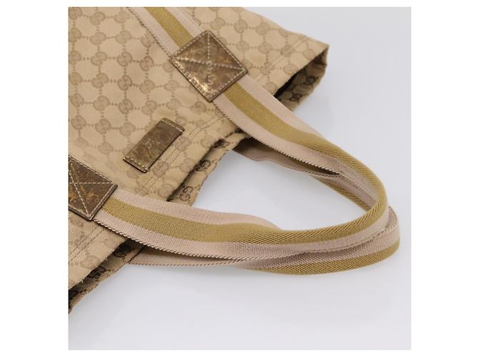 Borsa Tote GUCCI GG Canvas Sherry Line Beige 189669 Auth 206693 - vista 7