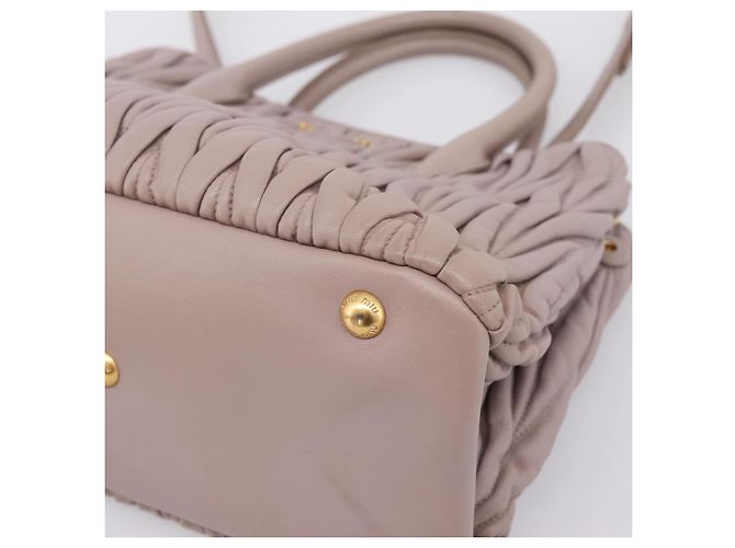 Borsa a mano Miu Miu Matelassé in pelle 2way Viola Oro Auth 206929A D'oro Porpora - vista 10