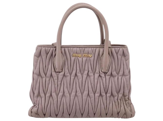 Borsa a mano Miu Miu Matelassé in pelle 2way Viola Oro Auth 206929A D'oro Porpora - vista 13