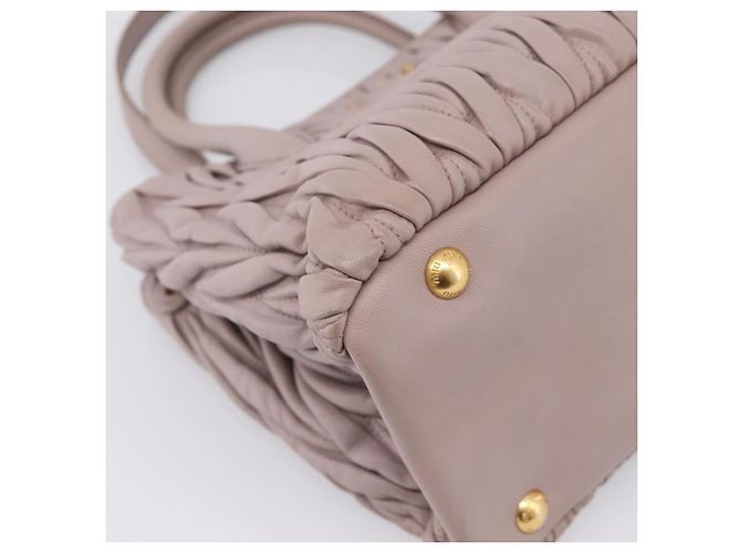Borsa a mano Miu Miu Matelassé in pelle 2way Viola Oro Auth 206929A D'oro Porpora - vista 15