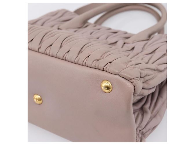 Borsa a mano Miu Miu Matelassé in pelle 2way Viola Oro Auth 206929A D'oro Porpora - vista 16