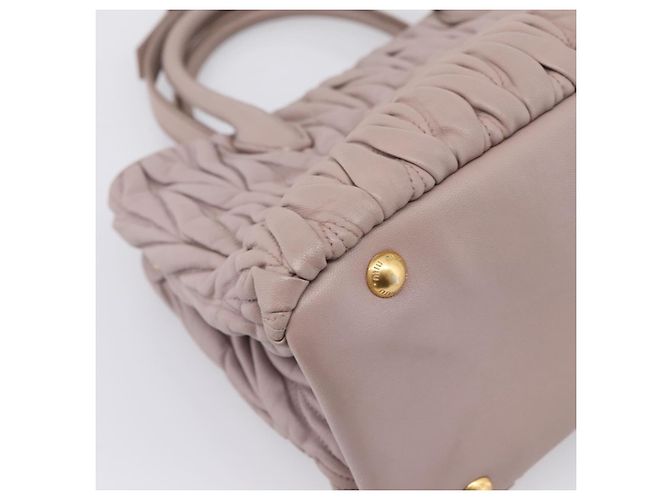 Borsa a mano Miu Miu Matelassé in pelle 2way Viola Oro Auth 206929A D'oro Porpora - vista 17