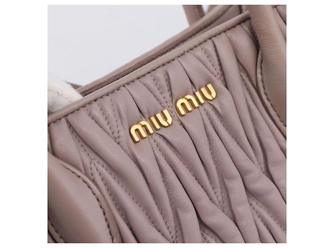 Borsa a mano Miu Miu Matelassé in pelle 2way Viola Oro Auth 206929A D'oro Porpora - vista 18