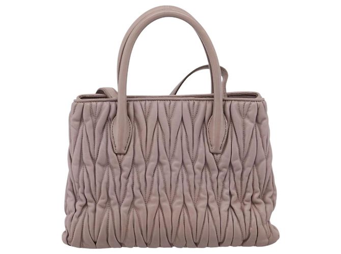 Borsa a mano Miu Miu Matelassé in pelle 2way Viola Oro Auth 206929A D'oro Porpora - vista 2