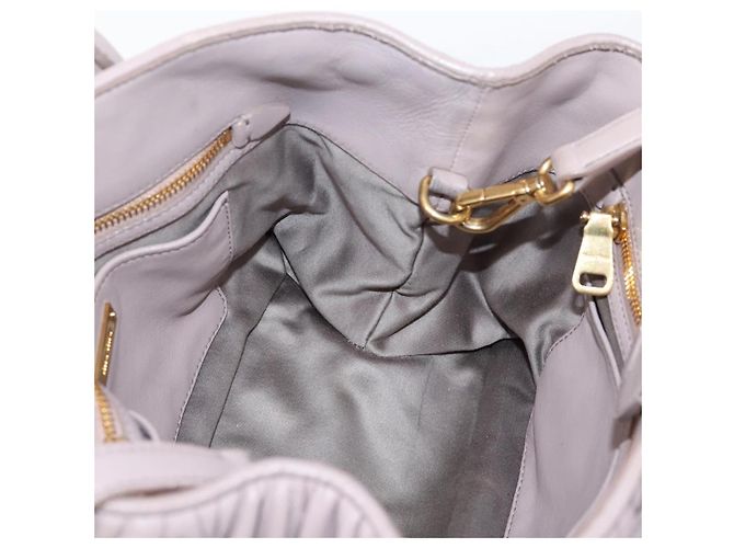 Borsa a mano Miu Miu Matelassé in pelle 2way Viola Oro Auth 206929A D'oro Porpora - vista 20