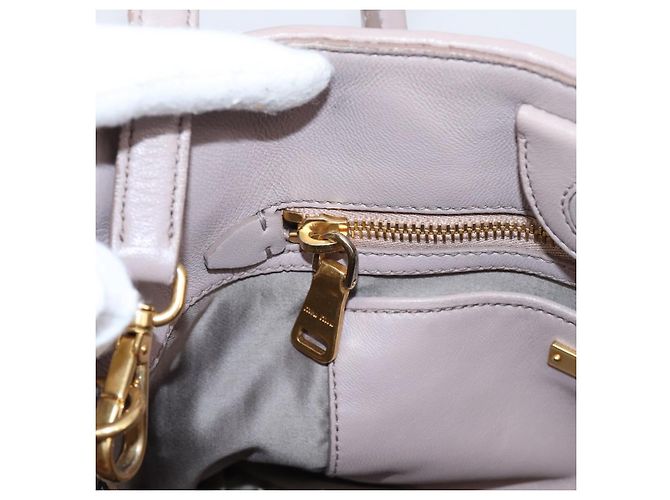 Borsa a mano Miu Miu Matelassé in pelle 2way Viola Oro Auth 206929A D'oro Porpora - vista 22