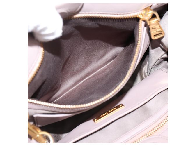 Borsa a mano Miu Miu Matelassé in pelle 2way Viola Oro Auth 206929A D'oro Porpora - vista 26