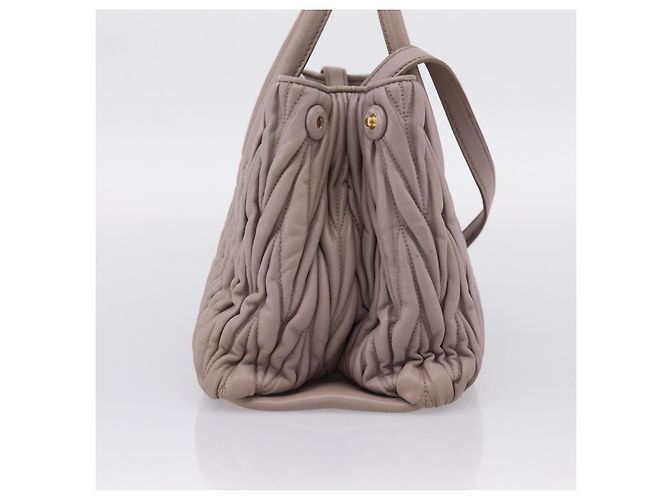 Borsa a mano Miu Miu Matelassé in pelle 2way Viola Oro Auth 206929A D'oro Porpora - vista 3