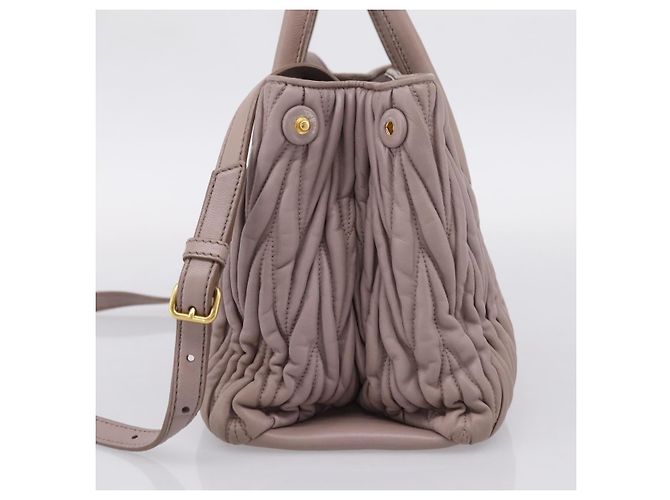 Borsa a mano Miu Miu Matelassé in pelle 2way Viola Oro Auth 206929A D'oro Porpora - vista 4