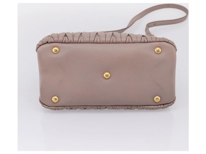 Borsa a mano Miu Miu Matelassé in pelle 2way Viola Oro Auth 206929A D'oro Porpora - vista 5
