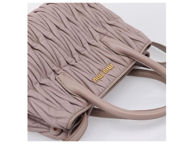 Borsa a mano Miu Miu Matelassé in pelle 2way Viola Oro Auth 206929A D'oro Porpora - vista 6