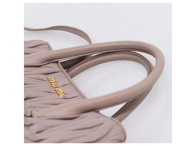 Borsa a mano Miu Miu Matelassé in pelle 2way Viola Oro Auth 206929A D'oro Porpora - vista 8