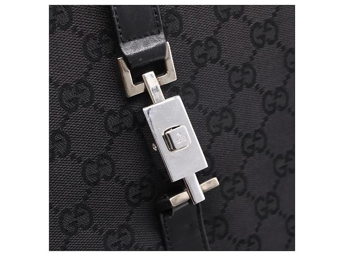 GUCCI GG Canvas Tote Bag Schwarz Silber 002 1064 Auth am12702A - Ansicht 17