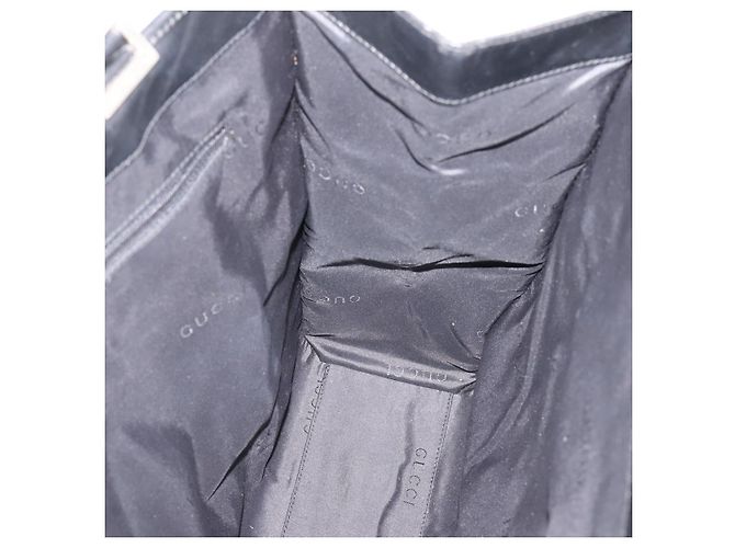 GUCCI GG Canvas Tote Bag Schwarz Silber 002 1064 Auth am12702A - Ansicht 19