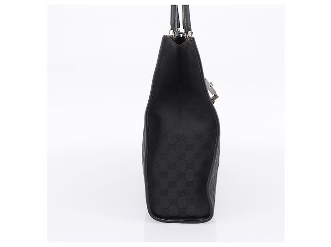 GUCCI GG Canvas Tote Bag Schwarz Silber 002 1064 Auth am12702A - Ansicht 3