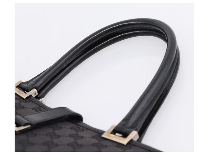 GUCCI GG Canvas Tote Bag Schwarz Silber 002 1064 Auth am12702A - Ansicht 8