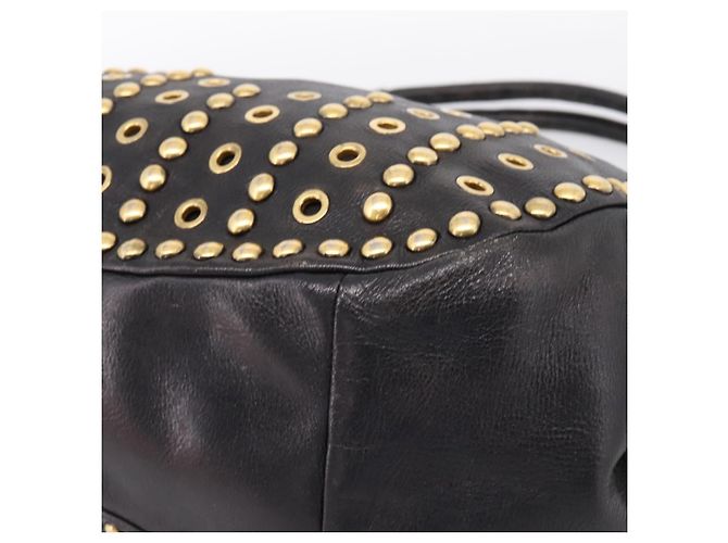 Borsa a Tracolla Miu Miu Pelle Nero Tono Oro Auth 167742M - vista 15