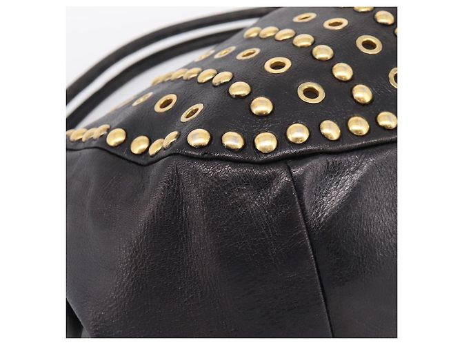 Borsa a Tracolla Miu Miu Pelle Nero Tono Oro Auth 167742M - vista 16