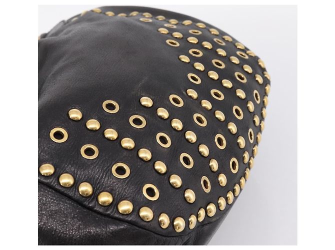 Borsa a Tracolla Miu Miu Pelle Nero Tono Oro Auth 167742M - vista 19