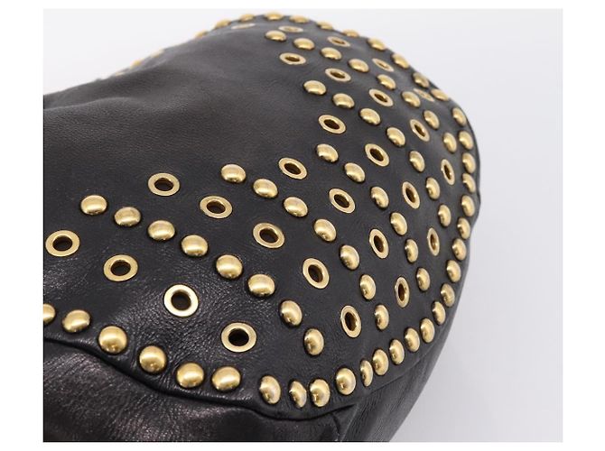 Borsa a Tracolla Miu Miu Pelle Nero Tono Oro Auth 167742M - vista 20