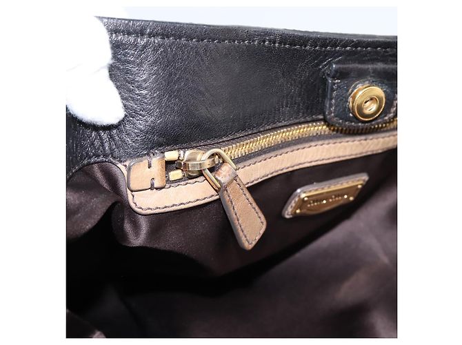Borsa a Tracolla Miu Miu Pelle Nero Tono Oro Auth 167742M - vista 25