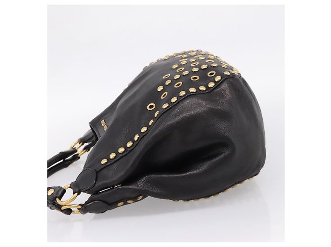 Borsa a Tracolla Miu Miu Pelle Nero Tono Oro Auth 167742M - vista 3