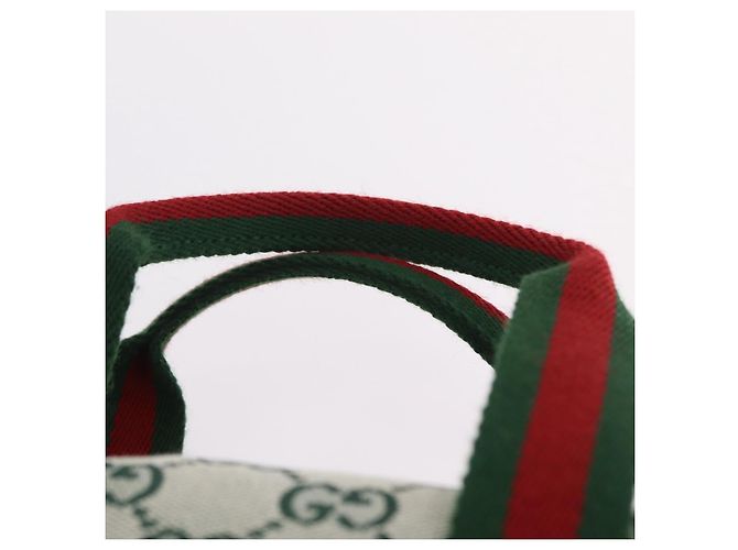 Bolsa de mão GUCCI GG Canvas Web Sherry Line 2way Green Gold 856055 Auth ka6448M Verde - vista 14