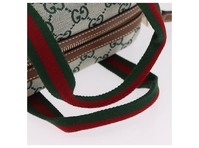 Bolsa de mão GUCCI GG Canvas Web Sherry Line 2way Green Gold 856055 Auth ka6448M Verde - vista 7