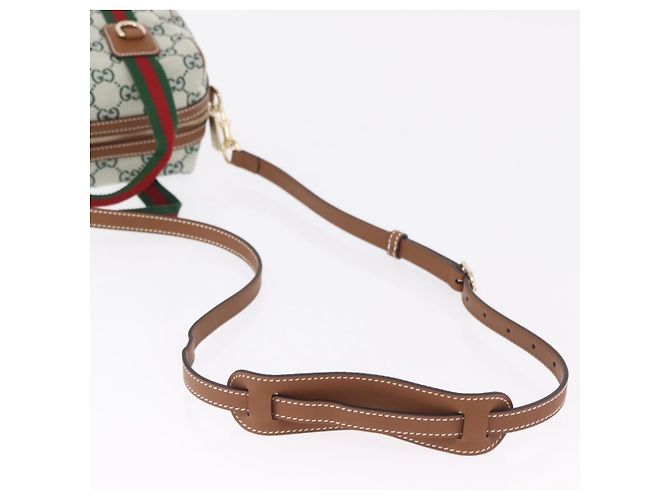 Bolsa de mão GUCCI GG Canvas Web Sherry Line 2way Green Gold 856055 Auth ka6448M Verde - vista 8
