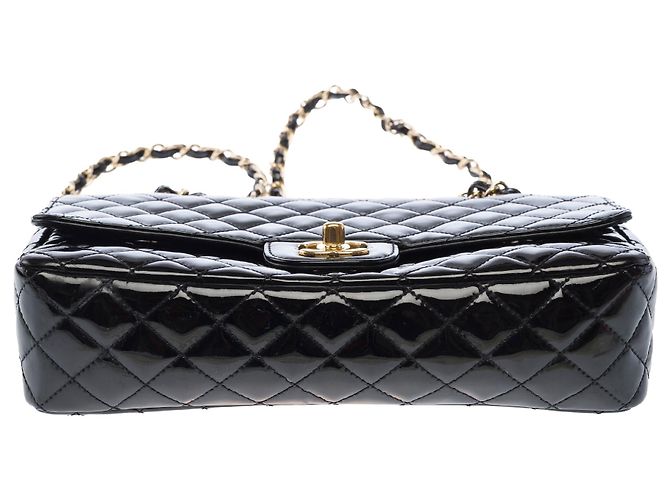 Borsa CHANEL Timeless/Classique in Pelle verniciata Nera - 103960 Nero - vista 10