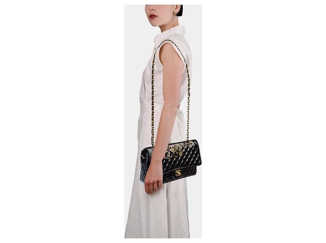 Borsa CHANEL Timeless/Classique in Pelle verniciata Nera - 103960 Nero - vista 12