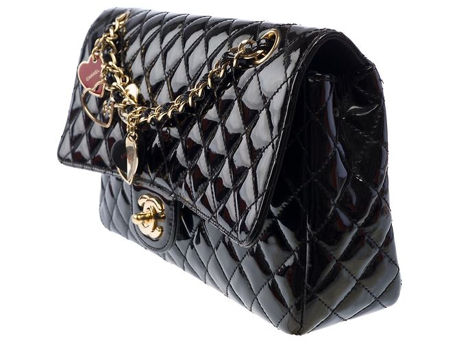 Borsa CHANEL Timeless/Classique in Pelle verniciata Nera - 103960 Nero - vista 4