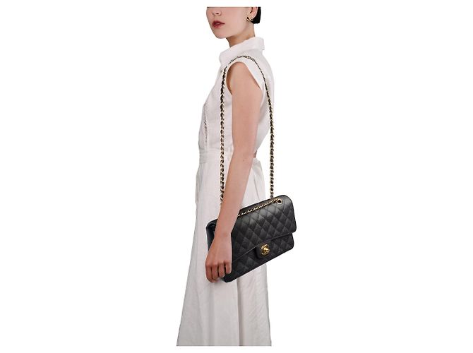 CHANEL Timeless/Classique Tasche aus schwarzem Leder - 103966 - Ansicht 13