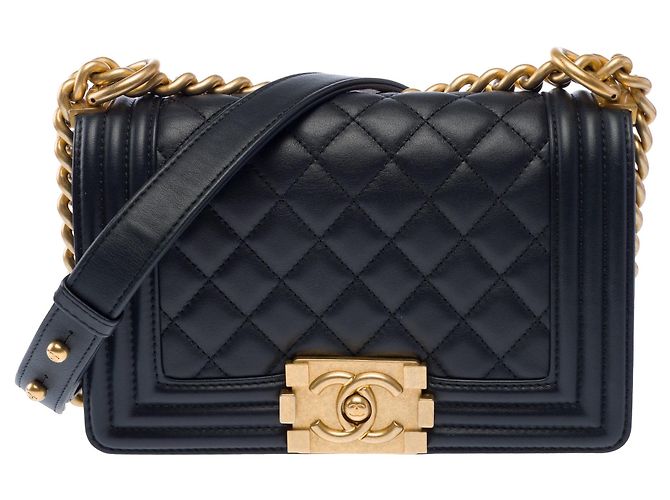 Borsa CHANEL Boy in Pelle Blu Navy - 103963 - vista 2