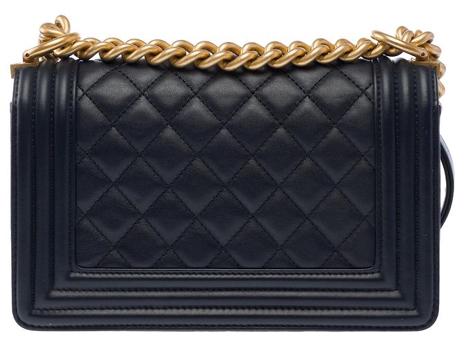 Borsa CHANEL Boy in Pelle Blu Navy - 103963 - vista 3
