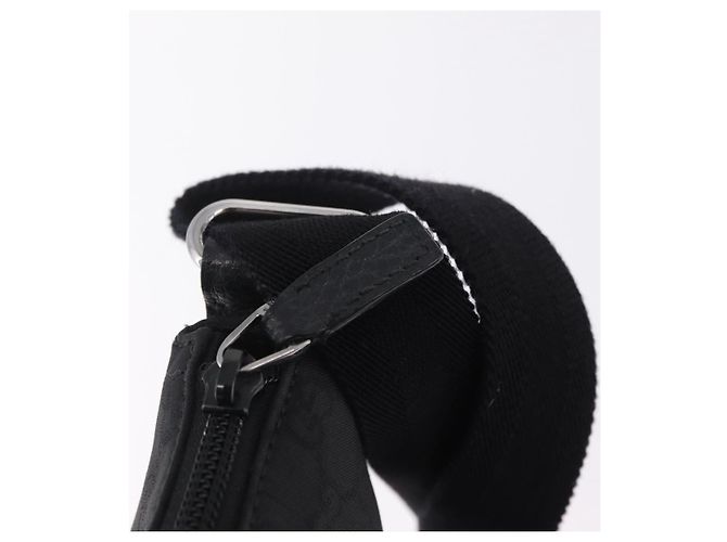 Borsa a tracolla GUCCI GG Canvas Outlet Nero Argento 374414 Auth 206722A - vista 10