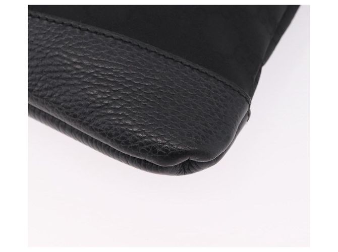 Borsa a tracolla GUCCI GG Canvas Outlet Nero Argento 374414 Auth 206722A - vista 18