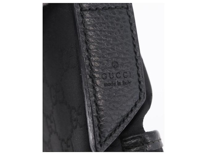 Borsa a tracolla GUCCI GG Canvas Outlet Nero Argento 374414 Auth 206722A - vista 19