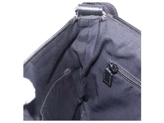 Borsa a tracolla GUCCI GG Canvas Outlet Nero Argento 374414 Auth 206722A - vista 22