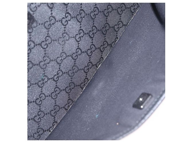 Borsa a tracolla GUCCI GG Canvas Outlet Nero Argento 374414 Auth 206722A - vista 25